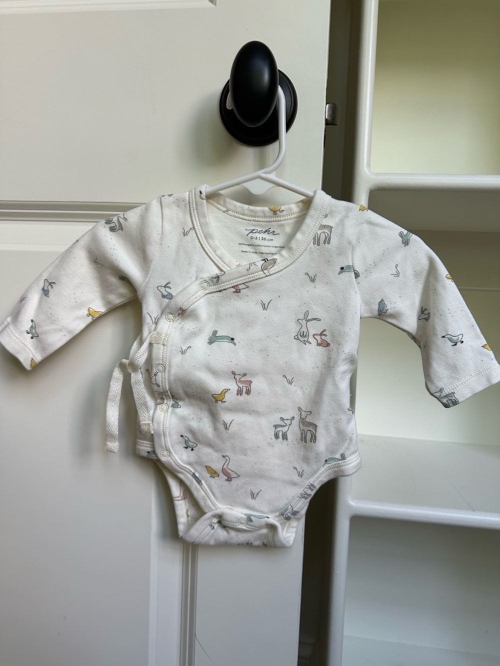 Pehr Cream Animal Print Wrap Baby One-Piece